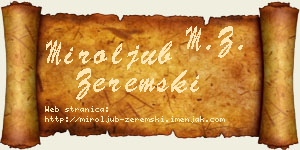 Miroljub Zeremski vizit kartica
